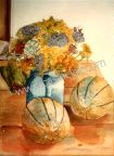 Blue Vase & Melons